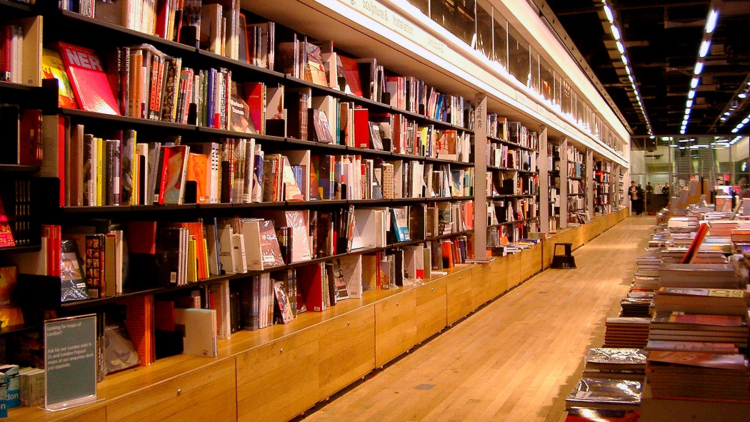London’s Tate Modern bookshop uses hundreds of shelves to display thousands of books