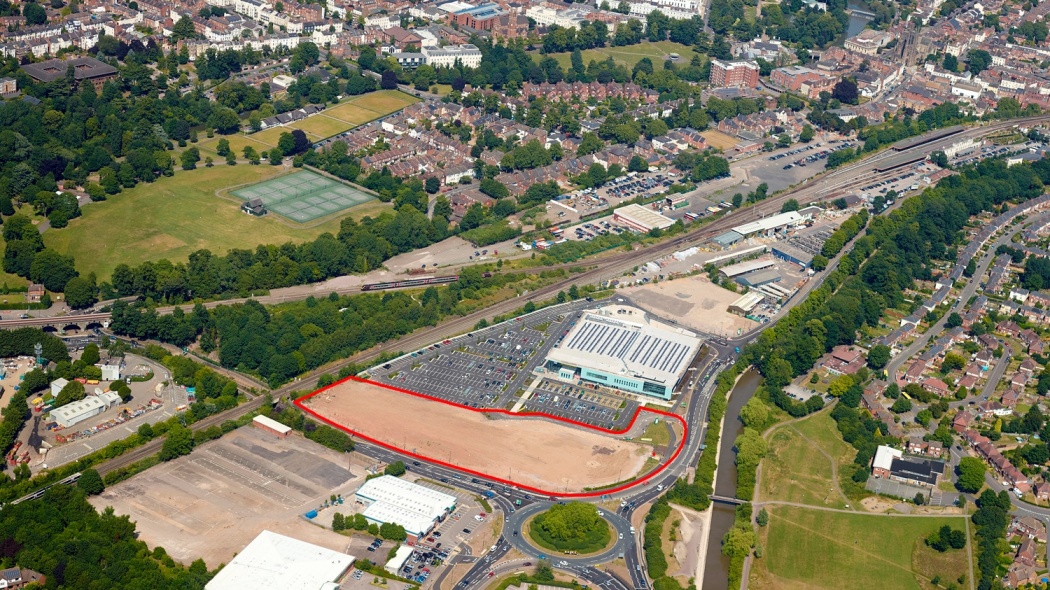 Vitsœ’s 3.3 acre site in Royal Leamington Spa, outlined red