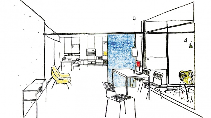 Dieter Rams’s original furniture-design sketch