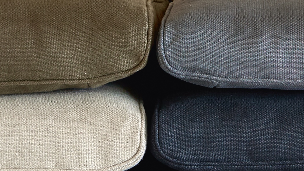 Armchair upholstery options in Linen. Colours Flax, linen, loden, grey, marine