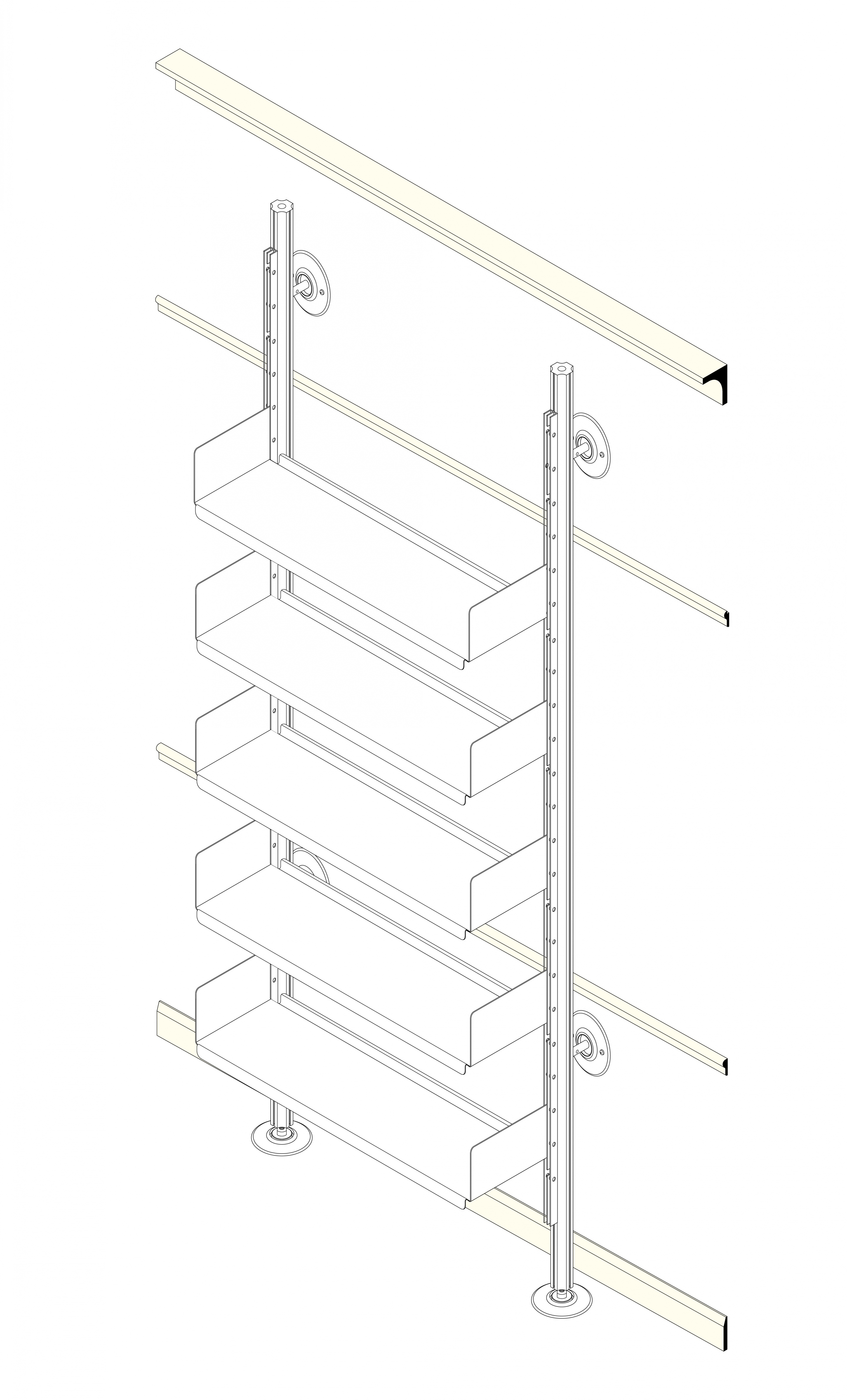Semi-wall mounted 606 structure illustration