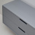 Two drawer cabinet. Vitsœ 606 shelving system, in silver. Dieter Rams design