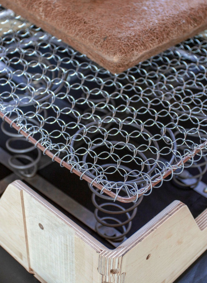 620 Chair base materials: spring unit, coir pad and CNC-cut birch-plywood